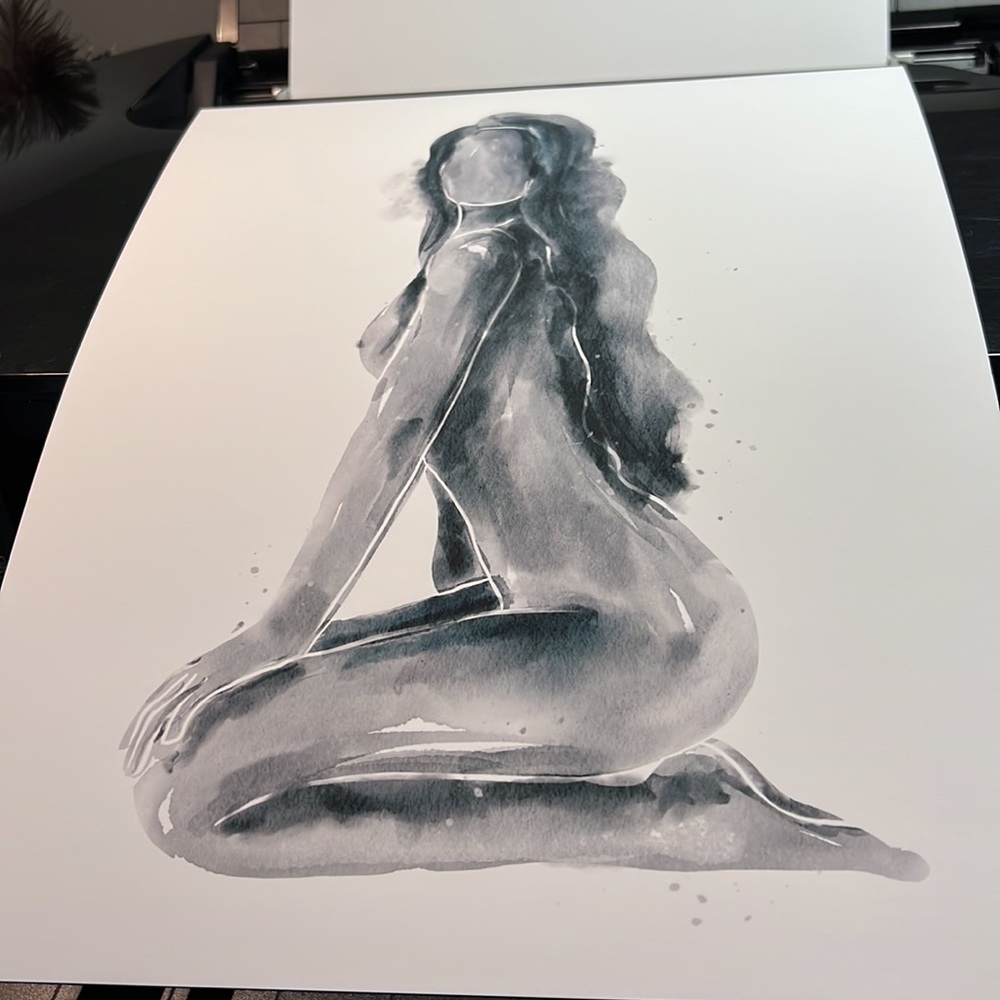 Watercolor Abstract Nude Woman Portrait Print Poster Unframed - Picture 11 of 15